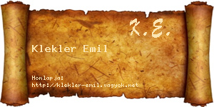 Klekler Emil névjegykártya