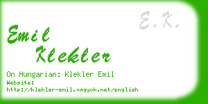 emil klekler business card